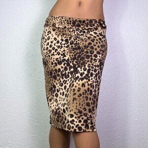 Y2K LEOPARD PRINT MIDI SKIRT